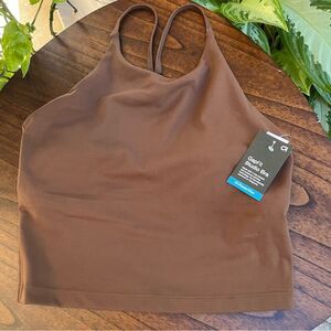 Gap GapFit Brown Studio Bra Racerback NWT small